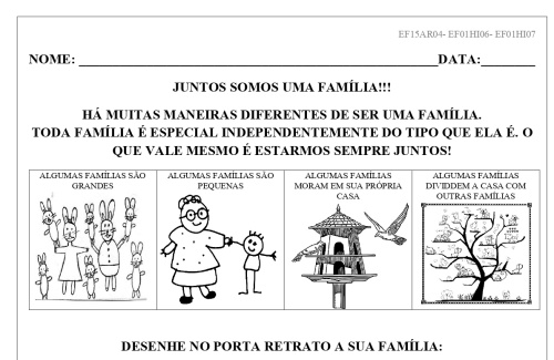 atividade minha família